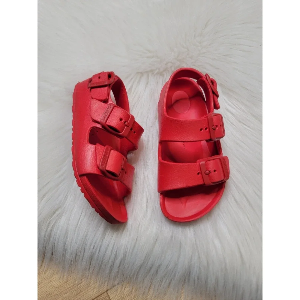 Birkenstock Eva Milano Essential Sandals Toddler Size 26 US Size 8c Red Kids